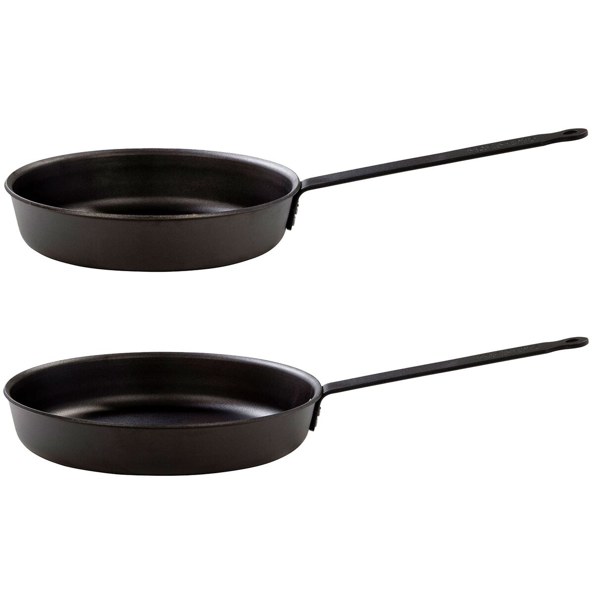 Kockums Jernverk Stekpanneset kolstål, 24 + 28 cm