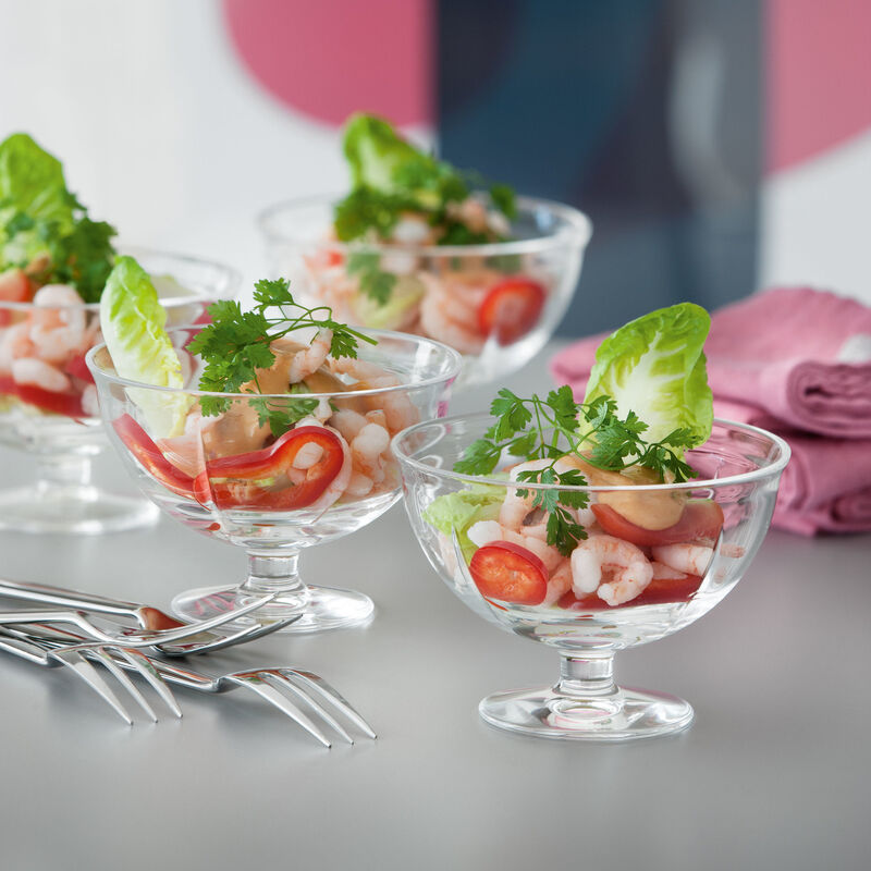 Glasskål på fot 4 st