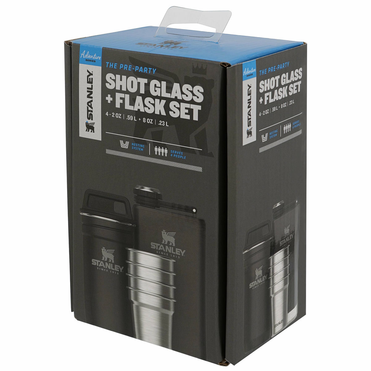 The Pre-Party Shotglass + flask set, svart