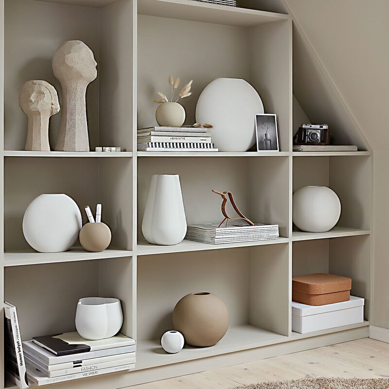 Ball maljakko, 20 cm, white