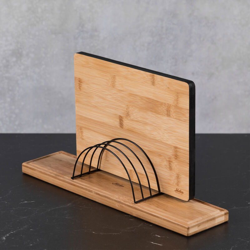 Holder til skærebræt, bambus/stål