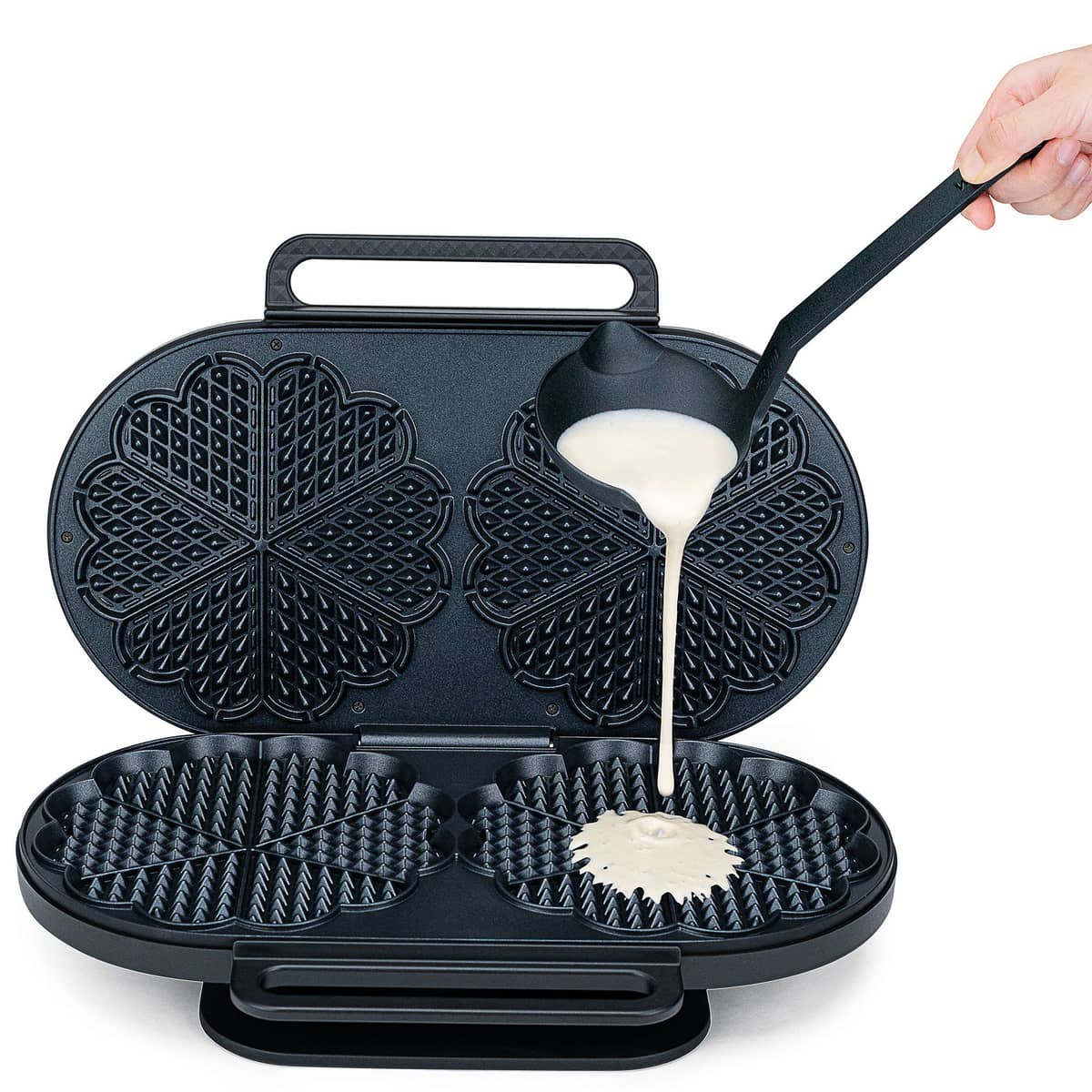 WM6DB-220 Grand Double Vaffeljern, mat sort