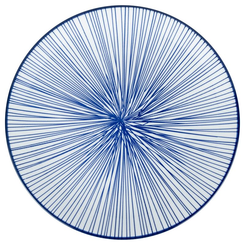 tallrik 20,5 cm 4-pack, blå/vit