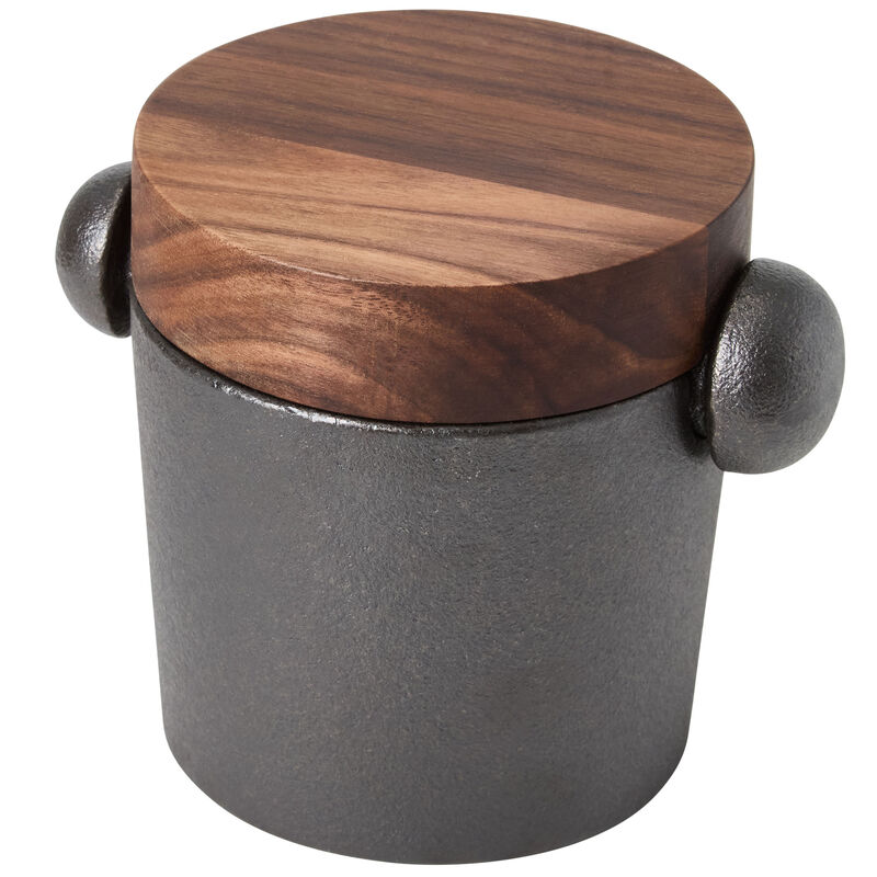 Morter i støbejern og valnød