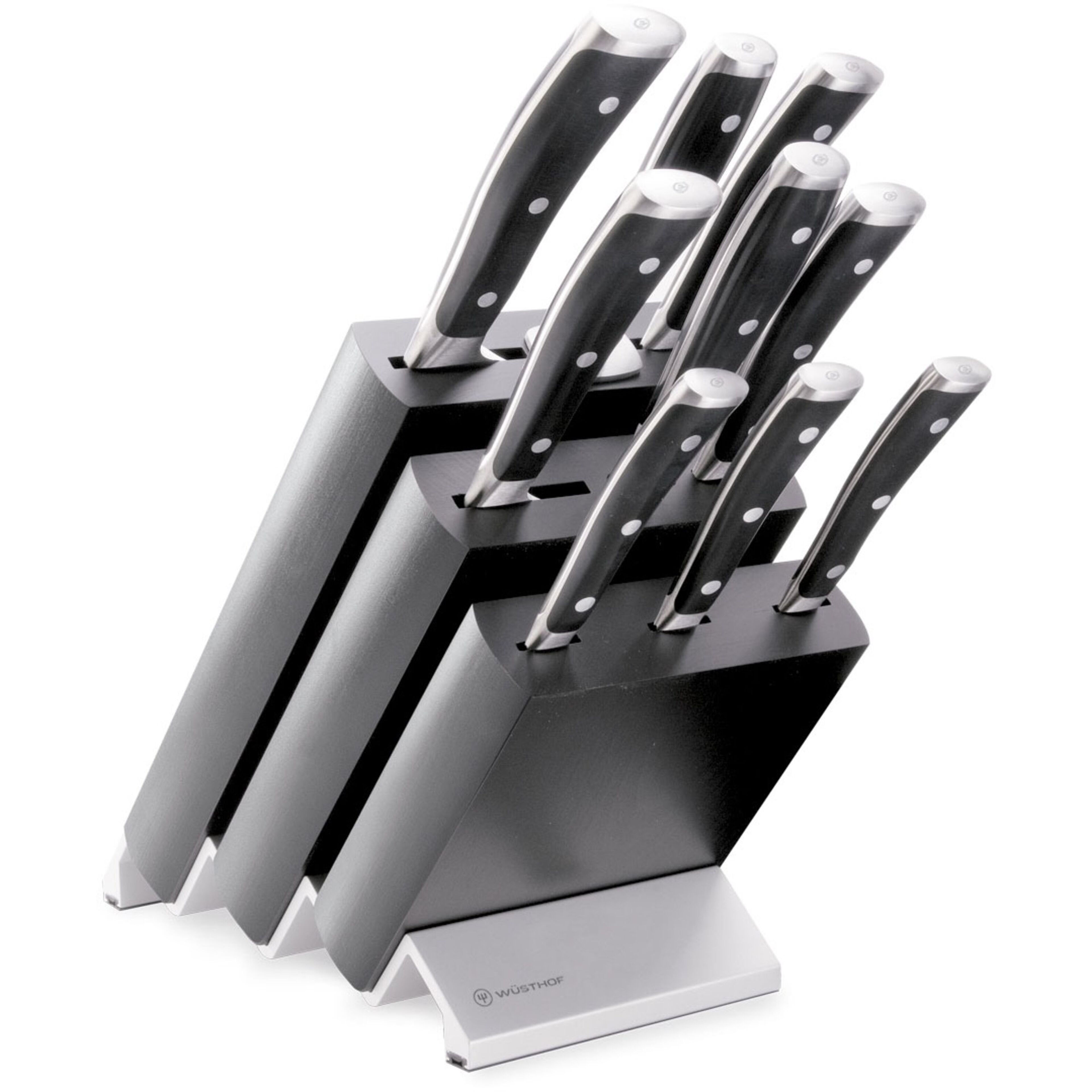 Classic Ikon Knivblock med 9 Knivar Askträ Svart