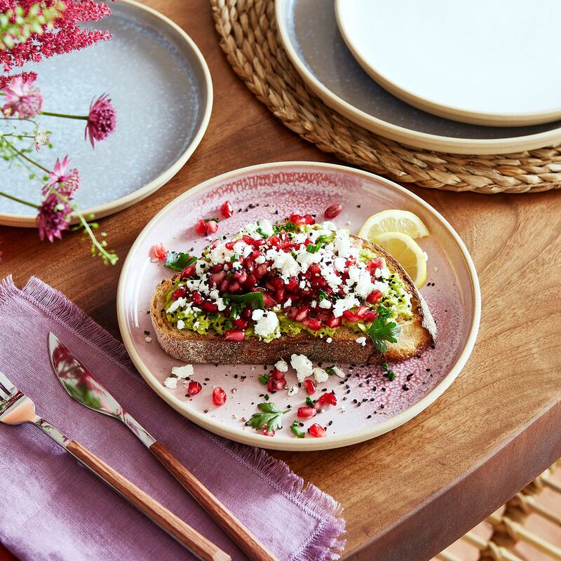 Minerals lautanen 22 cm 4 kpl, rose quartz