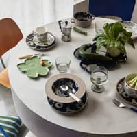 Unikko tallerken Ø20, terrakotta/blå
