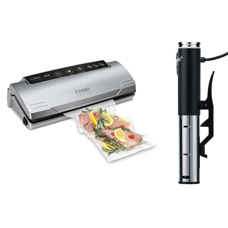 Sous vide-sett med sirkulator og vakuumpakker