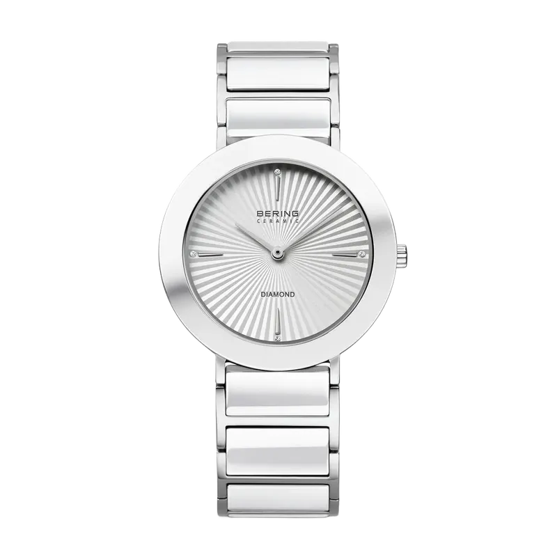 Ceramic Polished Silver Watch Silver