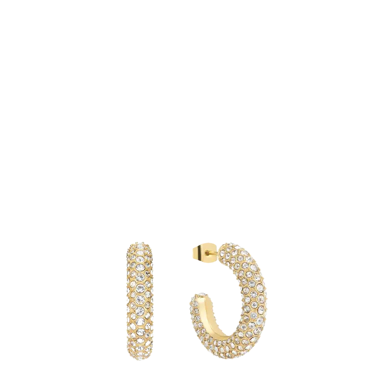 Arctic Pavé Earrings Gold 25mm