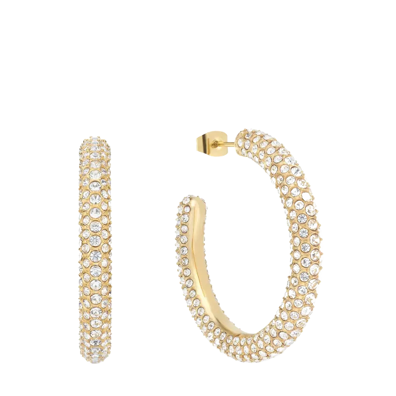 Arctic Pavé Earrings Gold 40mm