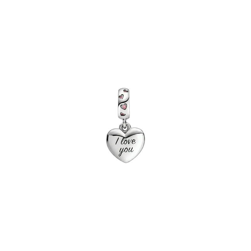 Mom Script Heart Dangle Charm