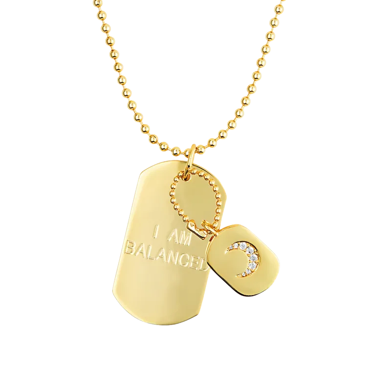 I Am Balanced Necklace Dog Tag