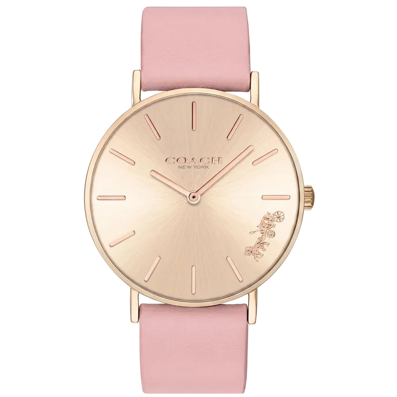 Delancey Pale Rose Dial Leather Strap Watch