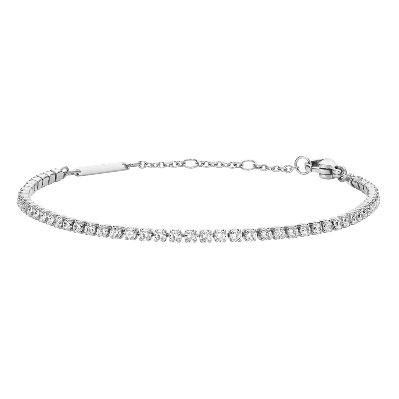 Classic Tennis Bracelet Silver Tone
