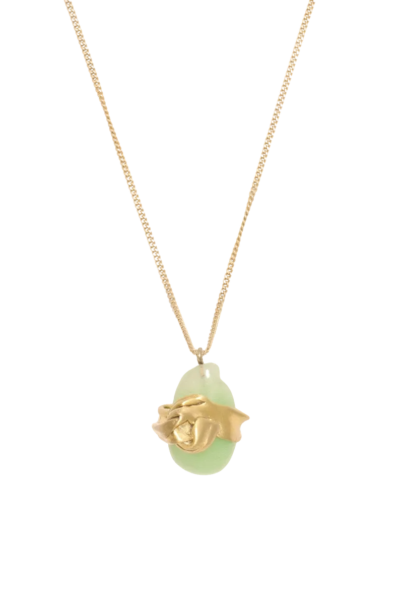 Wrapped - Jade Bio Resin and Gold Vermeil Pendant