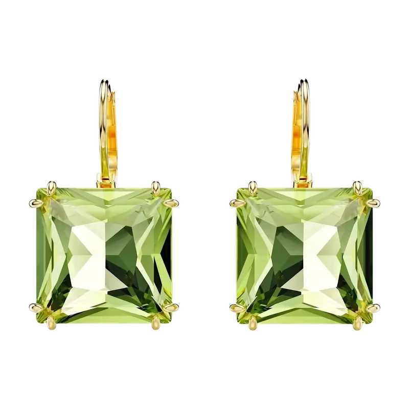 Millenia Drop Earrings Green Gold