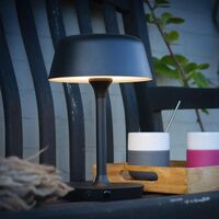 Lámpara de mesa portátil Valencia LED negra