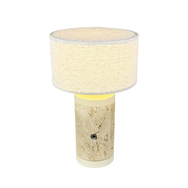Mellow LED-tafellamp van travertin