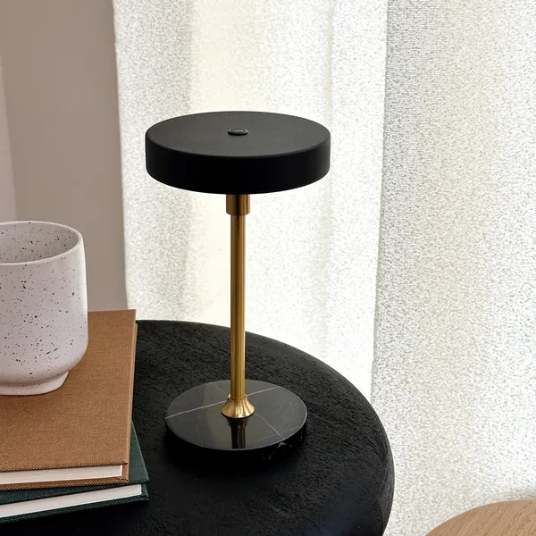 Moonlight Mini Portable Table Lamp LED Black/Marble/Brass