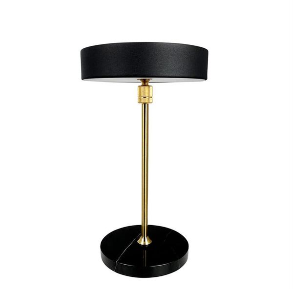 Lámpara de mesa portátil Moonlight LED en negro, mármol y latón