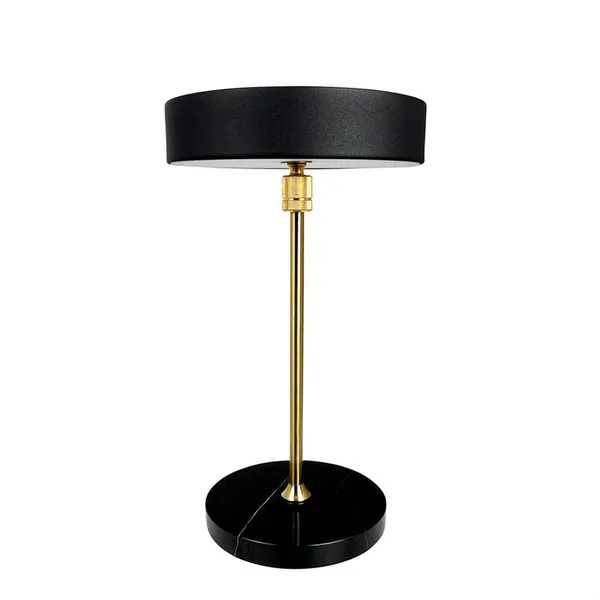 Lámpara de mesa portátil Moonlight LED en negro, mármol y latón