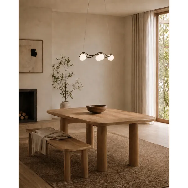Circle of Life lysekrone Ø65cm/Ø11cm globes opalglas/bruneret messing