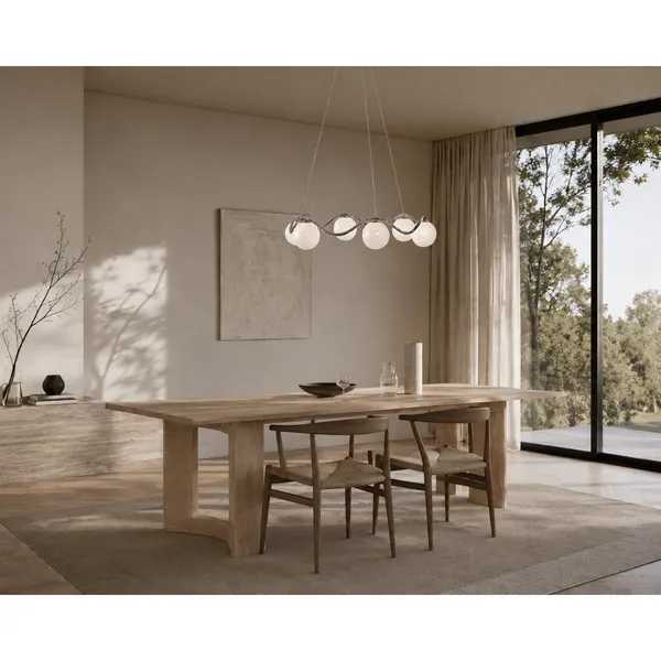 Circle of Life Chandelier Ø91cm/Ø15cm Globes Opal Glass/Chrome