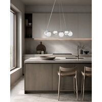 Circle of Life Chandelier Ø91cm/Ø15cm Globes Opal Glass/Chrome