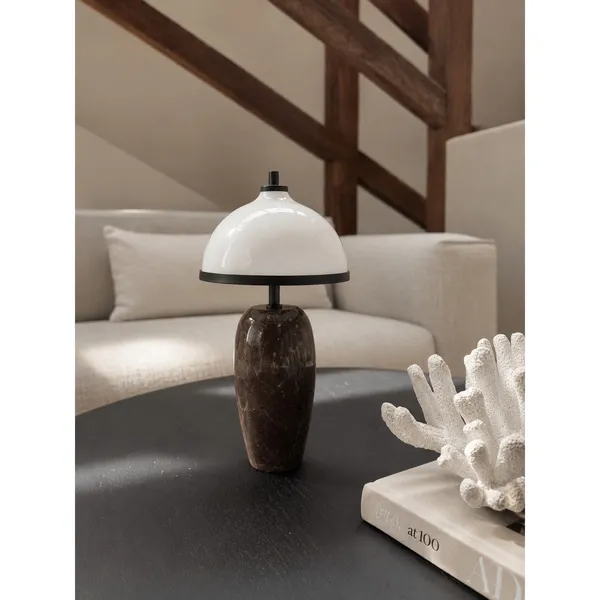 Eternal Moonlight Portable Lamp Ø12cm Brown Marble/Burnished Brass