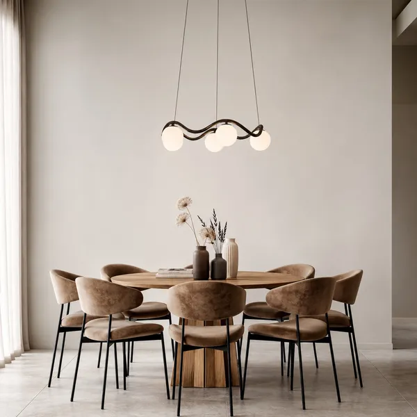 Circle of Life lysekrone Ø65cm/Ø11cm globes opalglas/bruneret messing