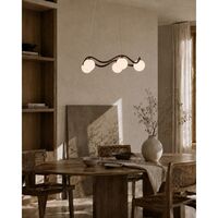Circle of Life lysekrone Ø65cm/Ø11cm globes opalglas/bruneret messing