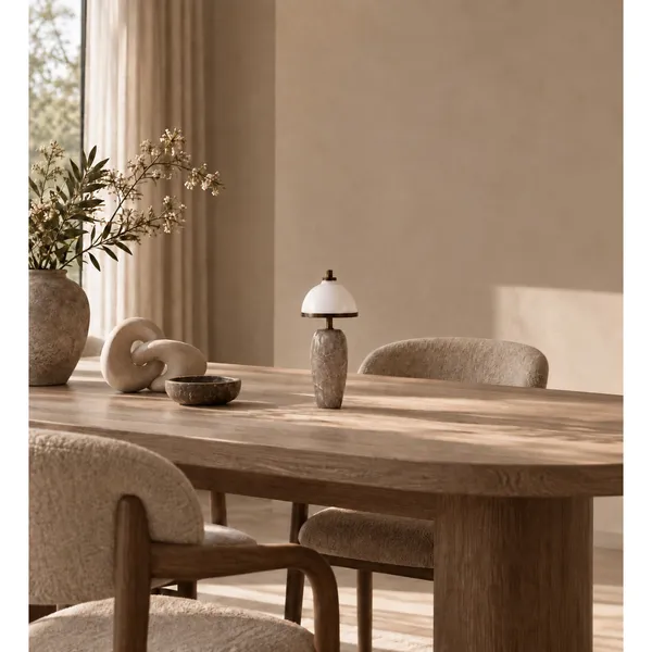 Eternal Moonlight Portable Lamp Ø12cm Brown Marble/Burnished Brass