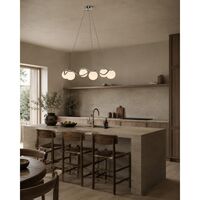 Circle of Life Chandelier Ø91cm/Ø15cm Globes Opal Glass/Chrome