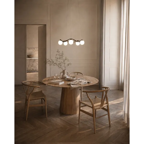 Circle of Life lysekrone Ø65cm/Ø11cm globes opalglas/bruneret messing