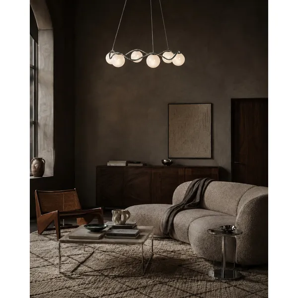 Circle of Life Chandelier Ø91cm/Ø15cm Globes Opal Glass/Chrome