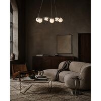 Circle of Life Chandelier Ø91cm/Ø15cm Globes Opal Glass/Chrome