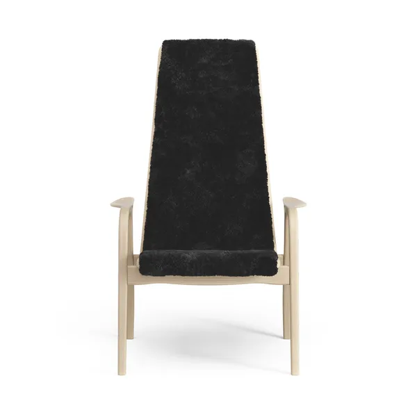 Lamino Sessel Hoch Lackierte Buche/Schwarz/Schaffell