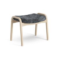 Lamino Footstool Lacquered Beech/Coal/Sheepskin