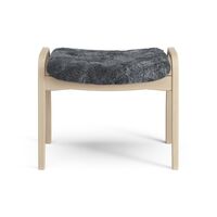 Lamino Footstool Lacquered Beech/Coal/Sheepskin
