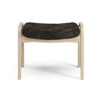 Lamino Footstool Lacquered Beech/Espresso/Sheepskin