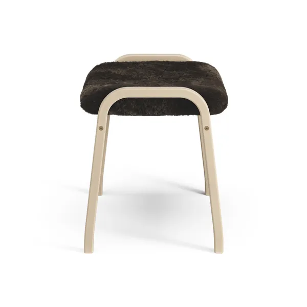 Lamino Footstool Lacquered Beech/Espresso/Sheepskin