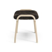 Lamino Footstool Lacquered Beech/Espresso/Sheepskin
