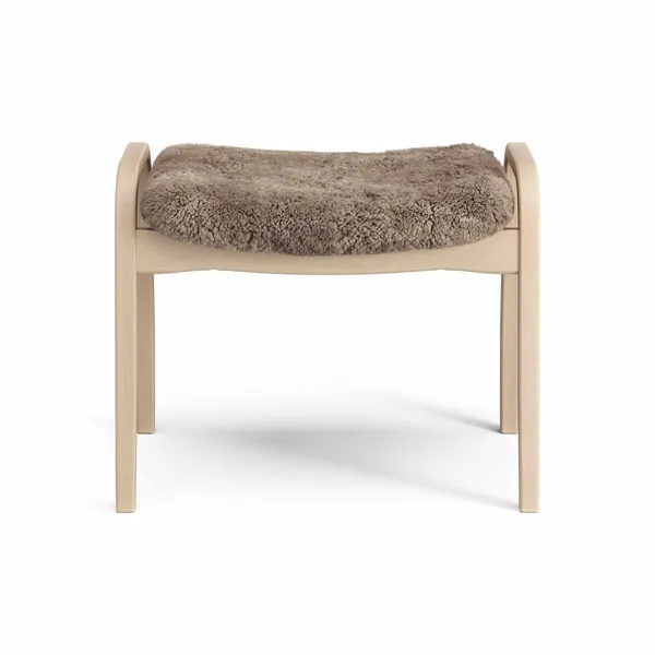 Lamino Footstool Lacquered Beech/Sahara/Sheepskin
