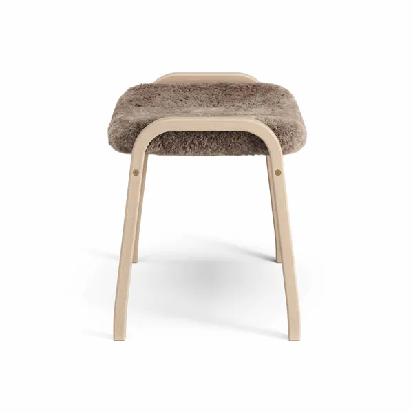 Lamino Footstool Lacquered Beech/Sahara/Sheepskin