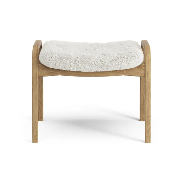 Lamino Voetenbank Geolied Eiken/Off White/Schapenhuid