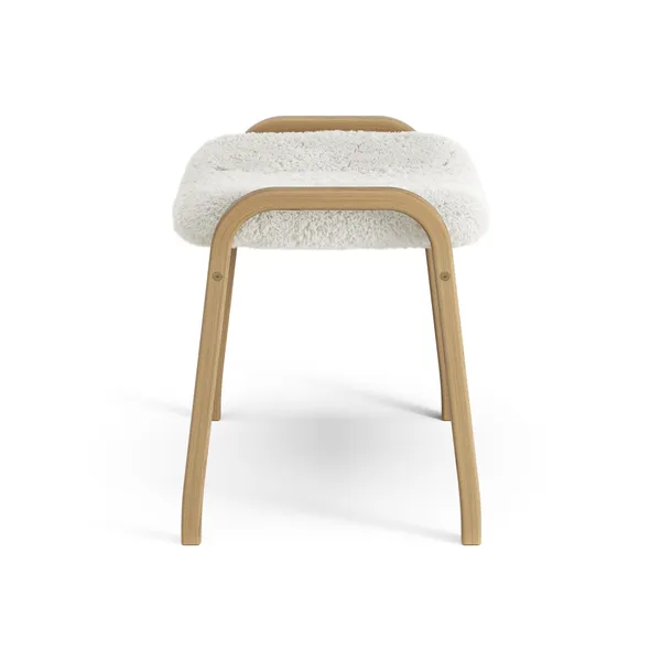 Lamino Voetenbank Geolied Eiken/Off White/Schapenhuid