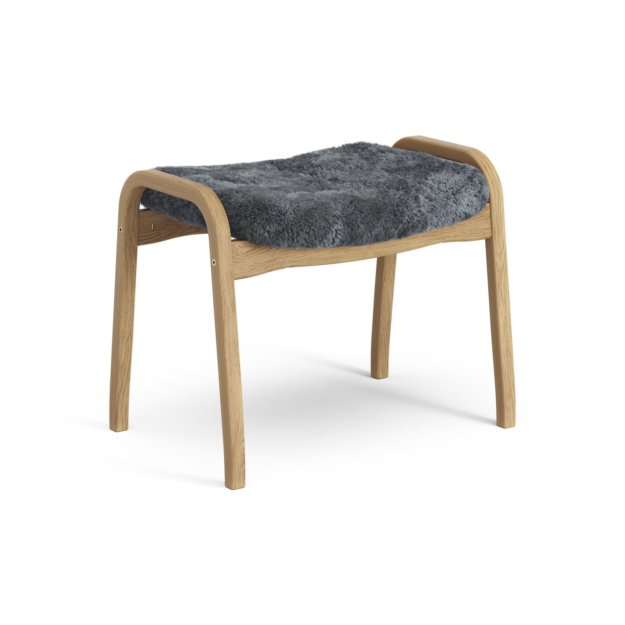 Lamino Fotskammel Oljet Eik/Kull/Fåreskinn