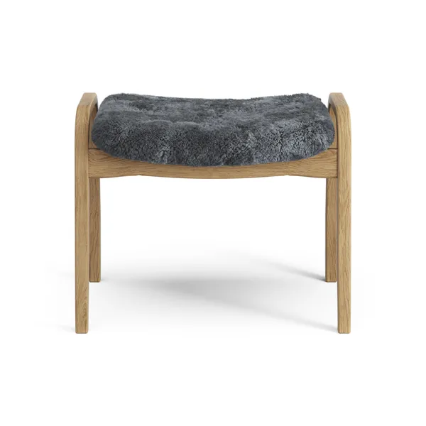 Lamino Voetenbank Geolied Eiken/Kool/Schapenhuid