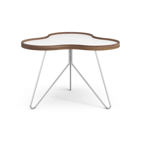 Flower Coffee Table 66x62 White/Walnut/Chrome